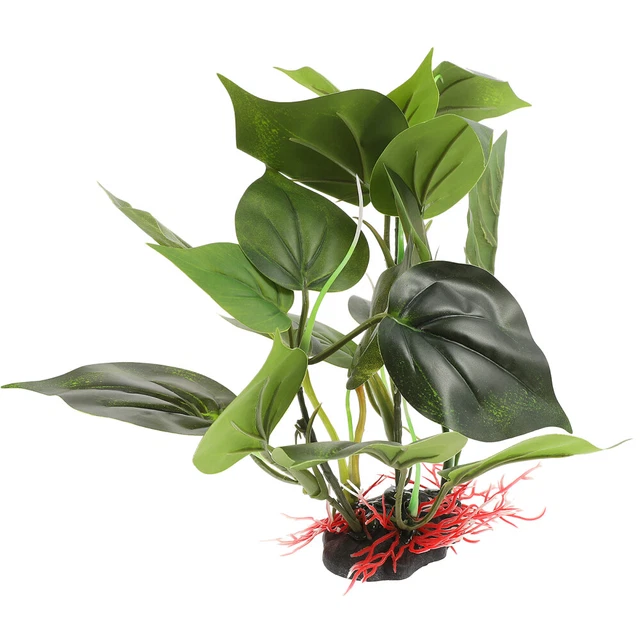 11 Piante Finte Per Acquario - Decorazioni Plastiche Con Base Ceramica Multicolore - Foto 4