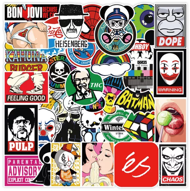 Lot 100 Random Vinyl Laptop Skateboard Stickers bomb Luggage Decals Dope Sticker