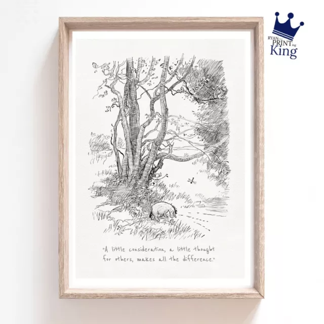 Winnie the Pooh baby page Disney quote art design A4 print poster Eeyore