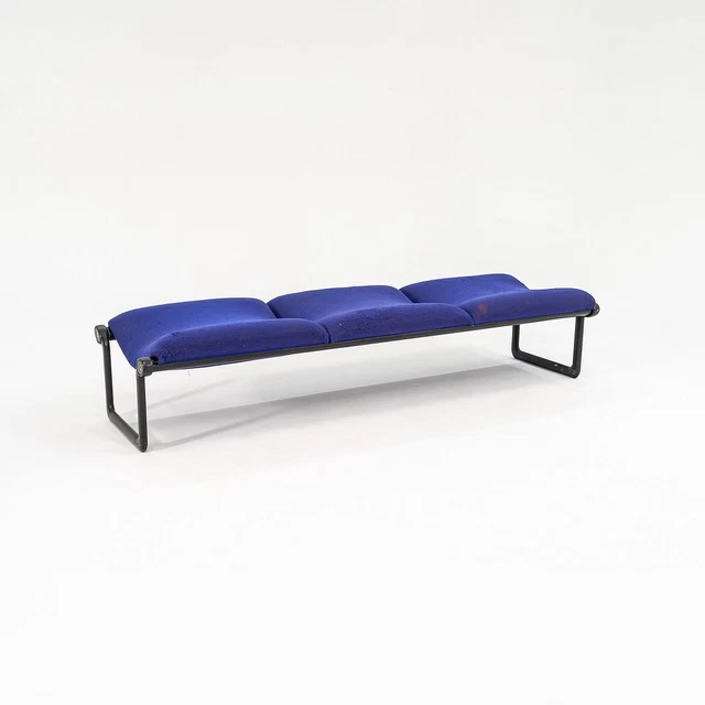 1970s Knoll Hannah and Morrison Three Seat Sling Bench with Worn Purple Fabric