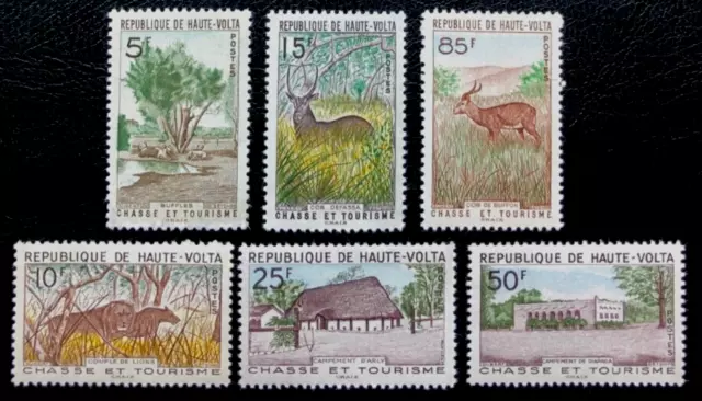 BURKINA FASO 1962 WILD ANIMALS, TOURISM Sc 97-102 MNH