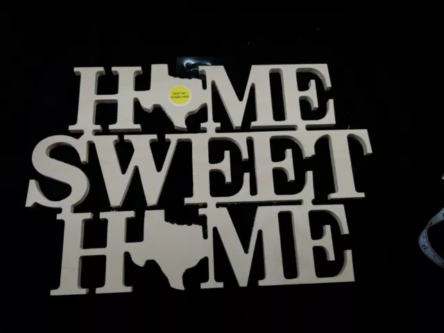 Texas Home Sweet Home Sign Rustic, Unpainted Wooden Sign for Bedroom Living Room