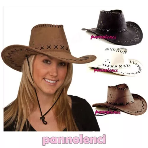 Chapeau Cow-Boy Cow-Girl Hat Casquette en Daim Carnaval Fête HUT5