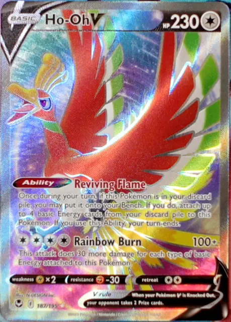 Pokemon Silver Tempest Ho-Oh V Fullart 187/195 Near Mint english