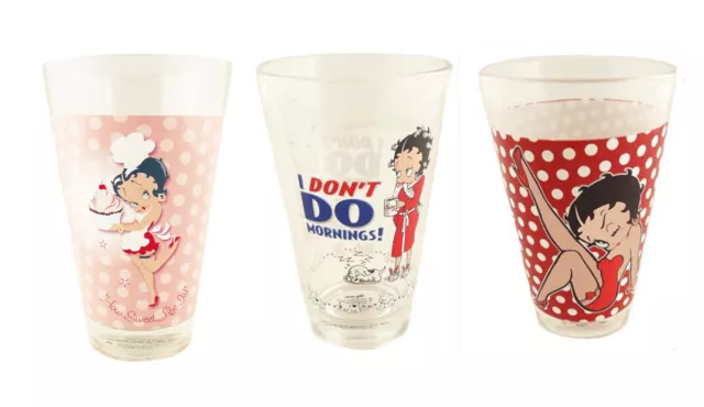 Betty Boop half pint glasses - suitable for cocktails, beer, juice