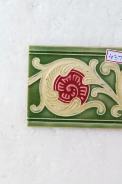Japan antique art nouveau vintage majolica border tile c1900 Decorative NH4372 2