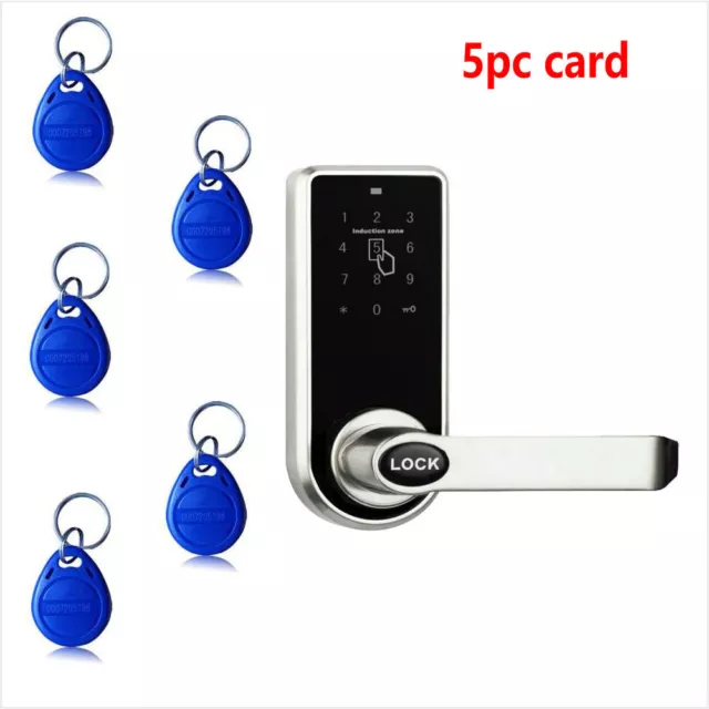 Digital Electronic Code Keyless Keypad Security Entry Door Lock 5 RFID Card Tag