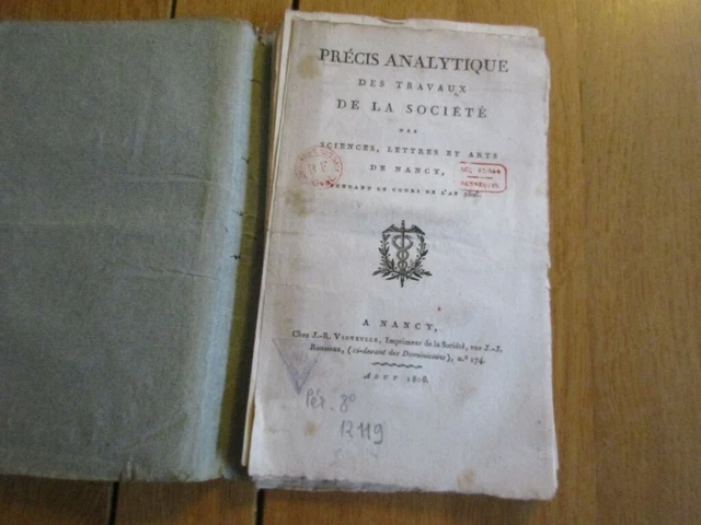 Lorraine Recits Analytique Travaux Societe Sciences Lettres Arts Nancy 1806
