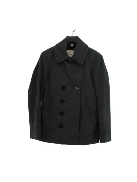 Burberry Men's Coat S Black Wool with Cashmere Pea Coat