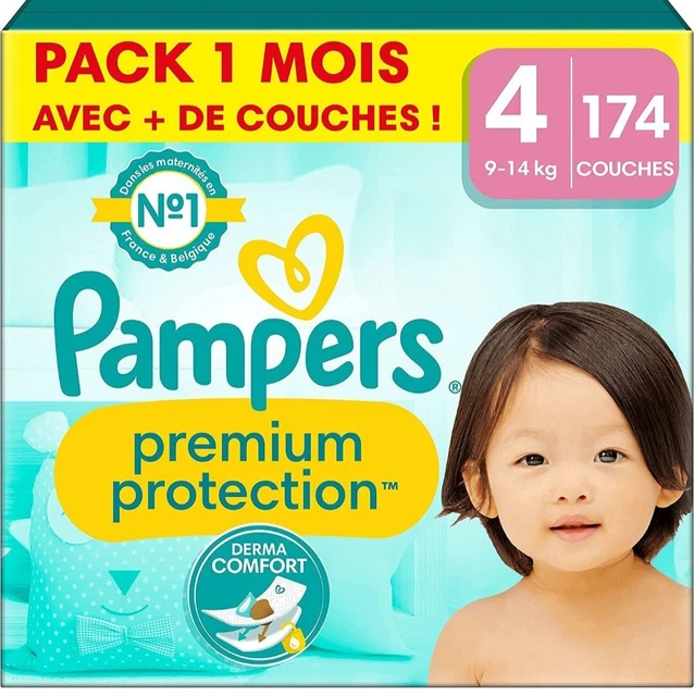 Couches Pampers Premium Taille 4 (9-14kg)