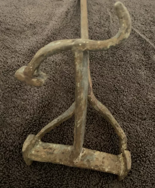 Vintage Hand Forged Cattle BRANDING IRON Western Farm Ranch Primitive USA Made