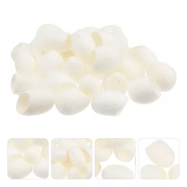 100pcs Fresh Natural Silk Ball Cocoons Natural Organic Facial Cleaning Silkworm