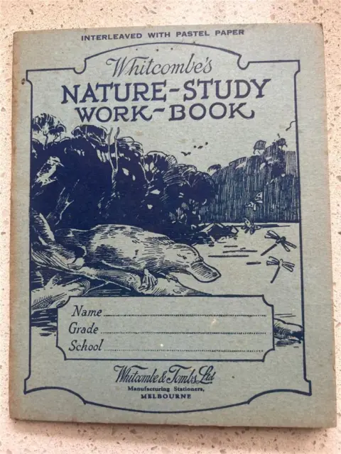 C 1940 Nature Study work book schools Whitcombe Tombs Melbourne platypus school