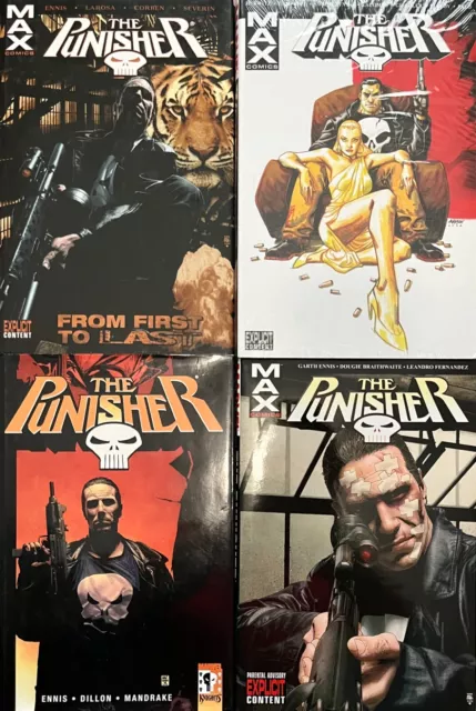 PUNISHER Vol 3, Vol 2 & 6 Max, From First to Last - 4 OOP Hardcovers GARTH ENNIS