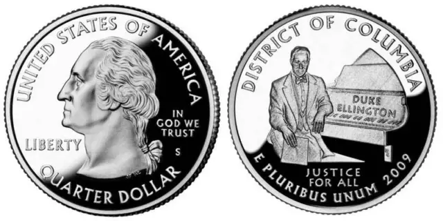 Silver 2009 S Gem Bu Proof District Of Columbia State Quarter Key Date Coin#451