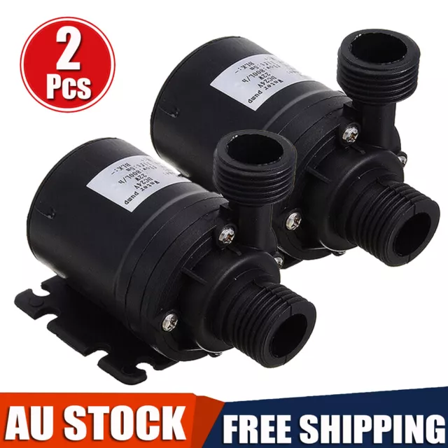 2Pcs 800L/H 5M DC 12V Aquarium Submersible Fountain Pond Brushless Water Pump AU