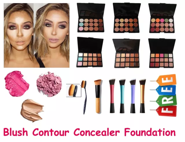 New 15 Colors Concealer & Corrector Palette Face Makeup Cream Contour+Free Brush