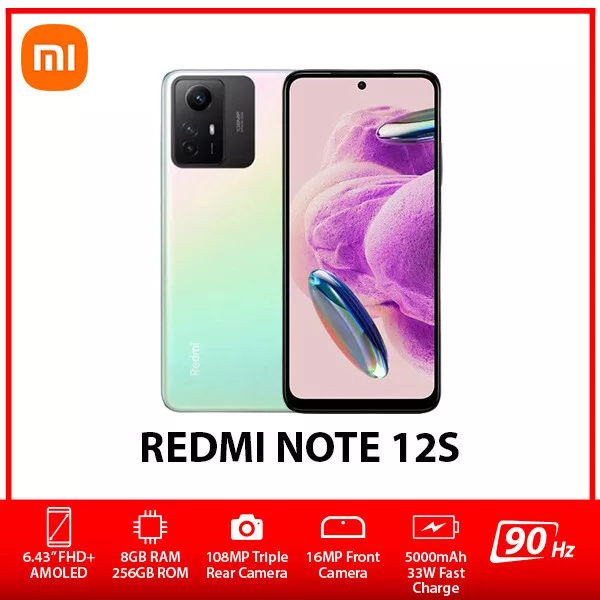 New&Unlocked) Xiaomi Redmi Note 12S GREEN 8GB+256GB Dual SIM Android Cell  Phone