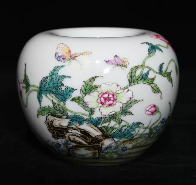 3.6 " Yongzheng Marked Famile Rose Porcelain Dynasty Flower Butterfly Pot Jar