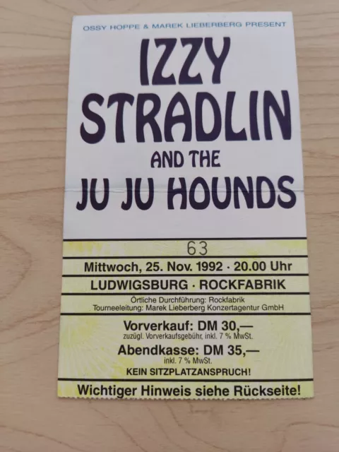 Izzy Stradlin - biglietto concerto biglietto d'ingresso hard rock heavy metal