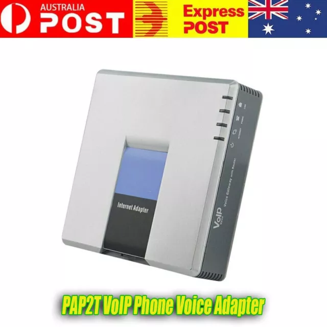 Unlocked Linksys PAP2T VoIP Phone Voice Adapter SIP with 2 FXS Ports AU