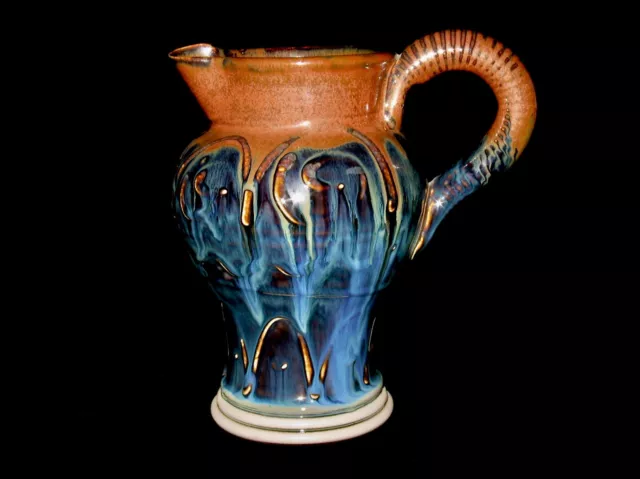 Castle Arch Celtic Art Pottery Heritage Pitcher Browns & Blues Kilkenny Ireland