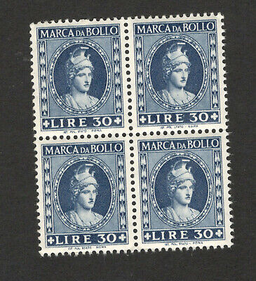 Italy - Mnh Block Of 4 Stamps, 30 L - Marca Da Bollo - Revenue