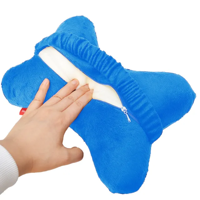 Bone Shape Car Neck Pillow Head Rest Memory Foam Travel Support Cushion Blue 2