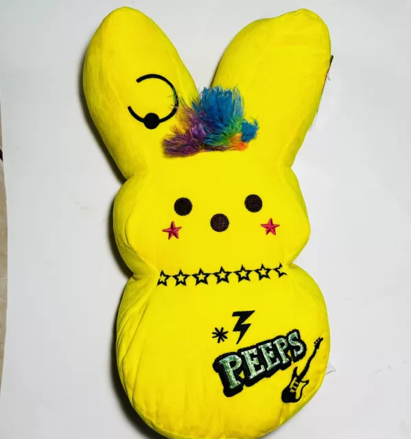 Emo Punk Peeps Easter Bunny Plush 15” Yellow Peep Stuffed Animal