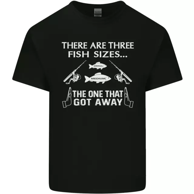 There Are Three Fish Sizes Funny Fishing Mens Cotton T-Shirt Tee Top