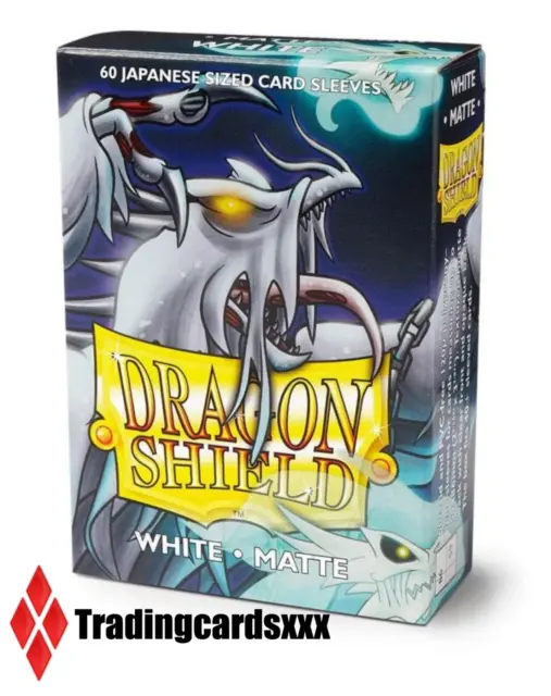 ♦Yu-Gi-Oh!♦ 60 Card/Sleeve Protectors SMALL Dragon Shield Matte - White (White)