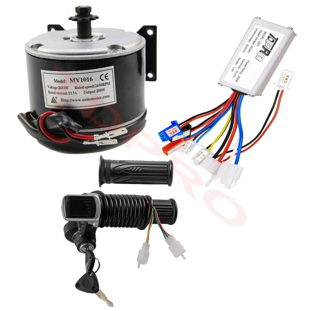 24V 250W BRUSH Electric Motor Controller Key Throttle ATV Quad Razor