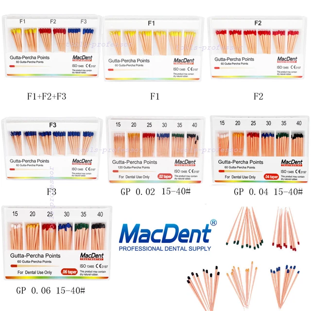 Dental Endodontic Gutta Percha Points Universal F1 F2 F3/0.02/0.04/0.06 15-40#