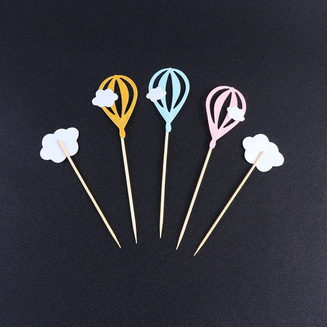20 Pcs Pics À Gâteau Nuage Cupcake Ballon Gobelet En Carton Enfant Voyage