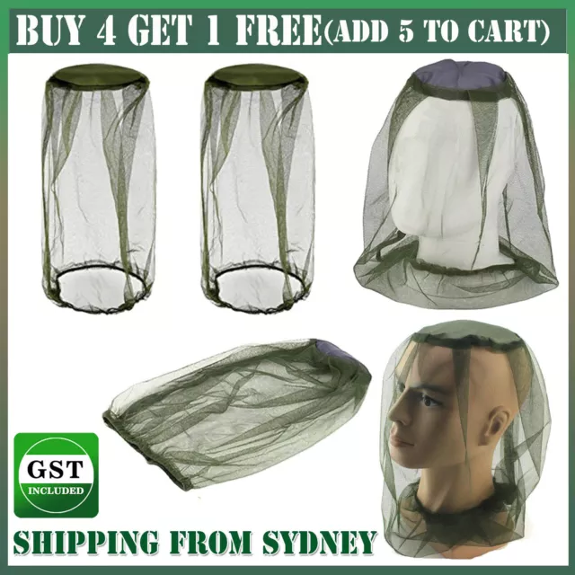 Mosquito Fly Head Net Outdoor Fishing Insect Mesh Hat Bee Bug Mozzie Protector