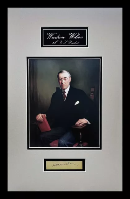 Woodrow Wilson Signature Cut Museum Framed Ready to Display