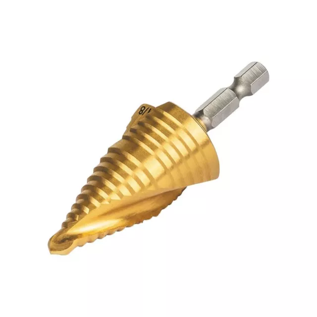 Klein Tools 25961 Step Drill Bit, Spiral Double-Fluted, 7/8" to 1-1/8", VACO 15