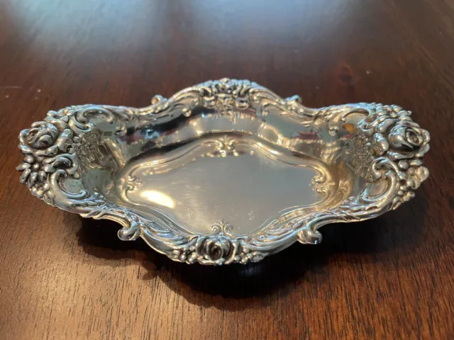 WALLACE Sterling Silver 1000 Royal Rose Repousse Small Dish