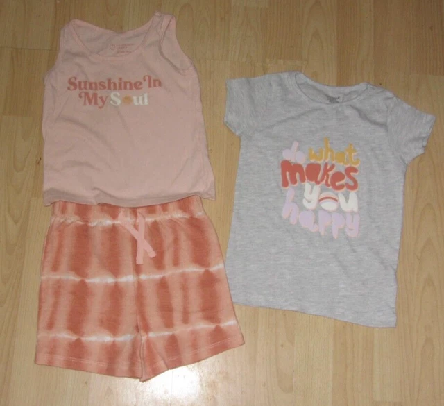 PACCHETTO ABBIGLIAMENTO NOTTE RAGAZZA 2-3 ANNI, camicia da notte, top pigiama e set pantaloncini