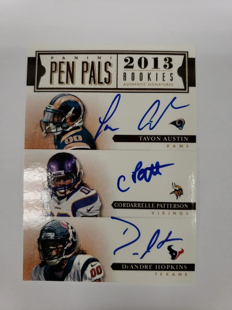 2013 Panini Pen Pals 2013 Auto Rookie WRs Hopkins, Allen, Patterson, Woods, #16