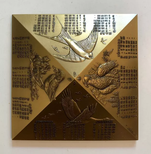 1994 Médaille Presse papiers Bronze Calendrier Anniversaire par G.BUQUOY
