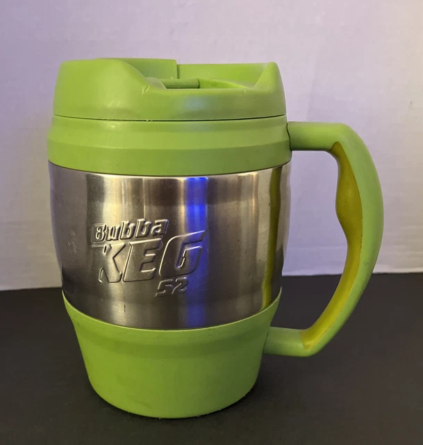 Bubba Keg 52 Ounce Insulated Green & Chrome Travel Mug Handle Hot or Cold