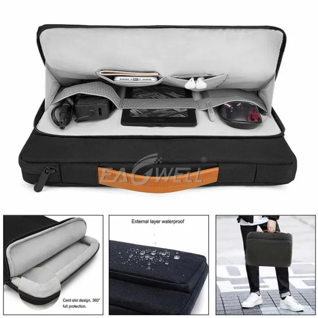Nylon Sleeve Laptop Computer Case Bag With Handle For 13.3" To 14" Macbook Pro