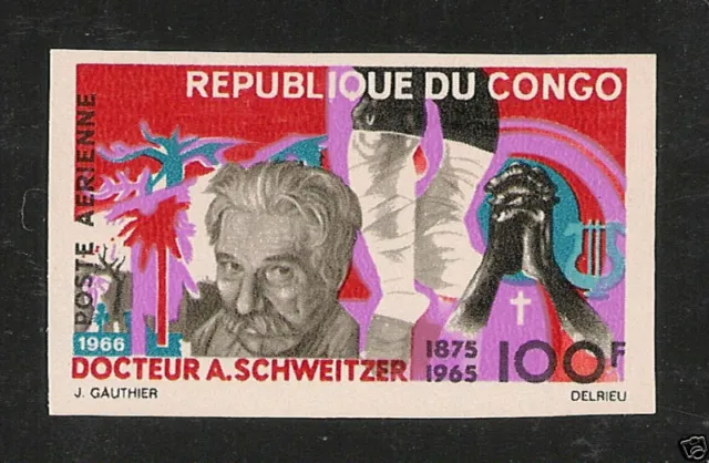 Congo #C43 MNH IMPERF - 1966 100fr Albert Schweitzer - Medicine