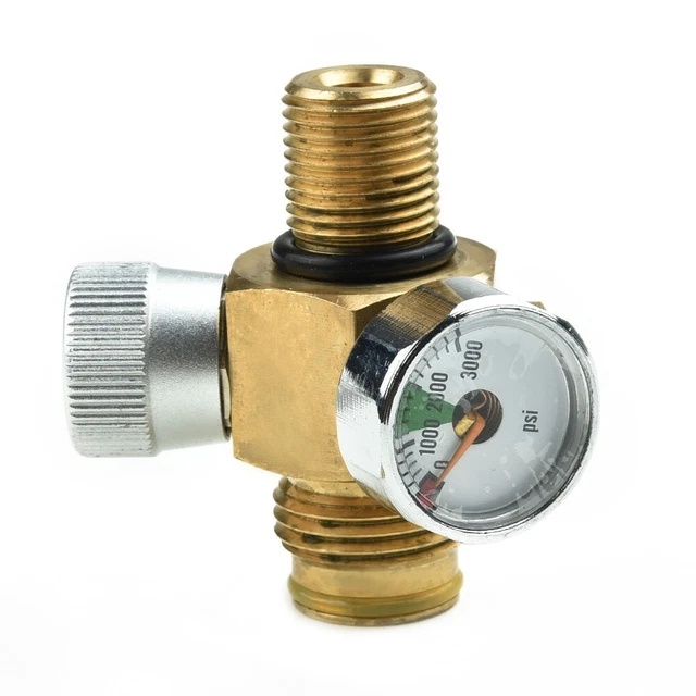 Pro grade Paintball CO2 Tank Valve 3000 Psi Gauge for Precise CO2 Output