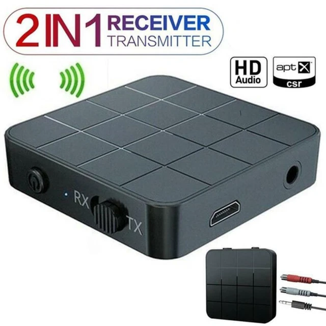 Wireless Bluetooth 5.0 Transmitter&Receiver Audio Adapter 2in1 Aux5 3.5mm D5F4