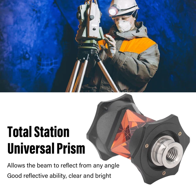 Prisme 360° Pour Station Totale - Verre K9, Diamètre Effectif 25,4 Mm - Pour Arpentage Ferroviaire, Tunnels, Barrages