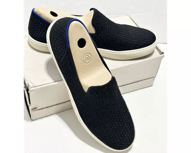 Rothy’s The Sneaker Honeycomb Knit Textured Slip On Shoes Flat Black Womens 11.5