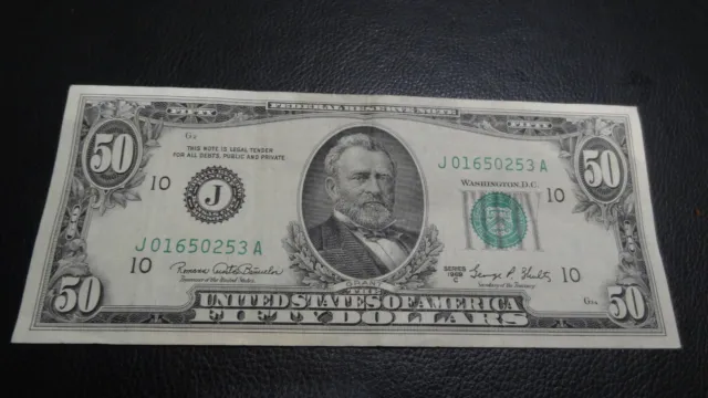 Federal Reserve Note 1969 $50 Fifty Dollar Bill In Great Condition!!!!!