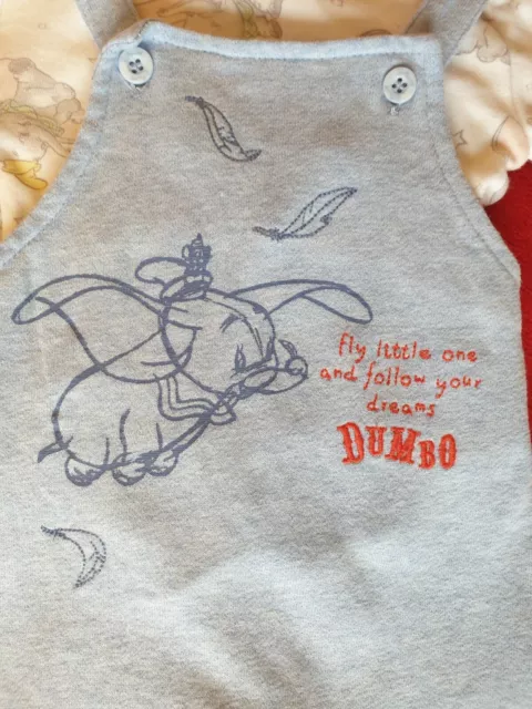 Baby Boys Disney Dumbo Top And Dungarees Size 0-3 Brand Matalan Ex Condition. 3